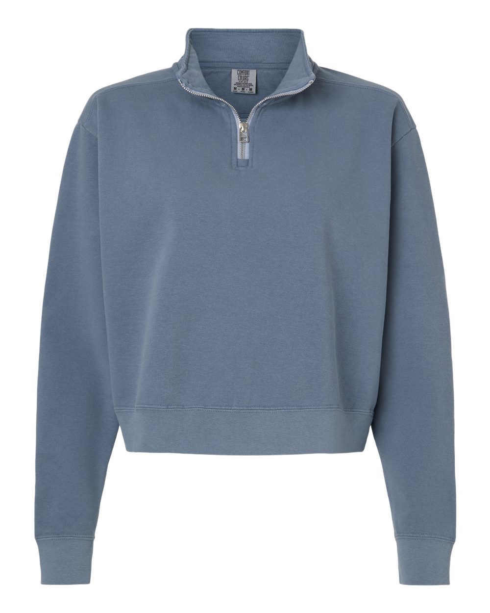 Comfort Colors 1580l Women’s Garment-dyed Mid-length Quarter-zip Sweatshirt - Blue Jean