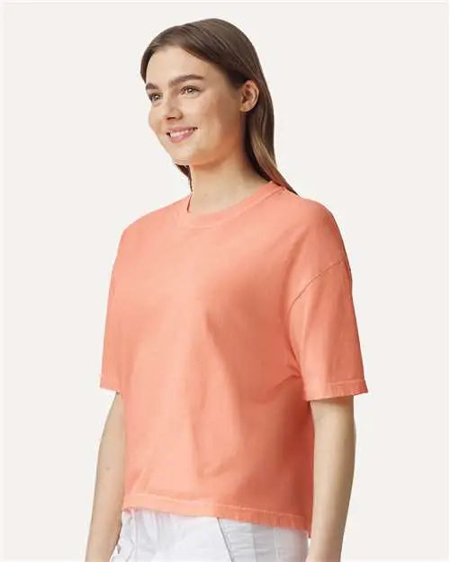 Comfort Colors 3023cl Women’s Heavyweight Boxy T-shirt - Neon Cantaloupe