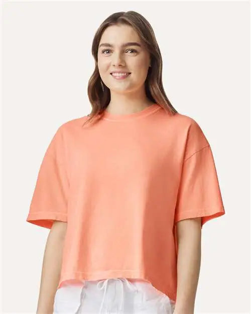 Comfort Colors 3023cl Women’s Heavyweight Boxy T-shirt - Neon Cantaloupe