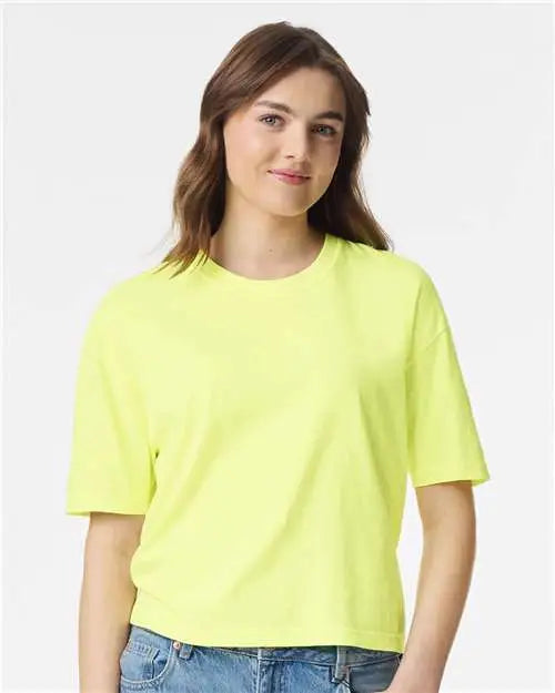 Comfort Colors 3023cl Women’s Heavyweight Boxy T-shirt - Neon Lemon