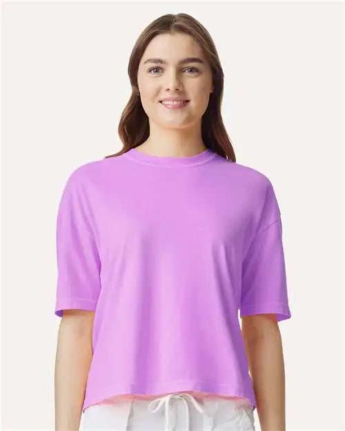 Comfort Colors 3023cl Women’s Heavyweight Boxy T-shirt - Neon Violet