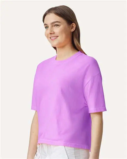 Comfort Colors 3023cl Women’s Heavyweight Boxy T-shirt - Neon Violet