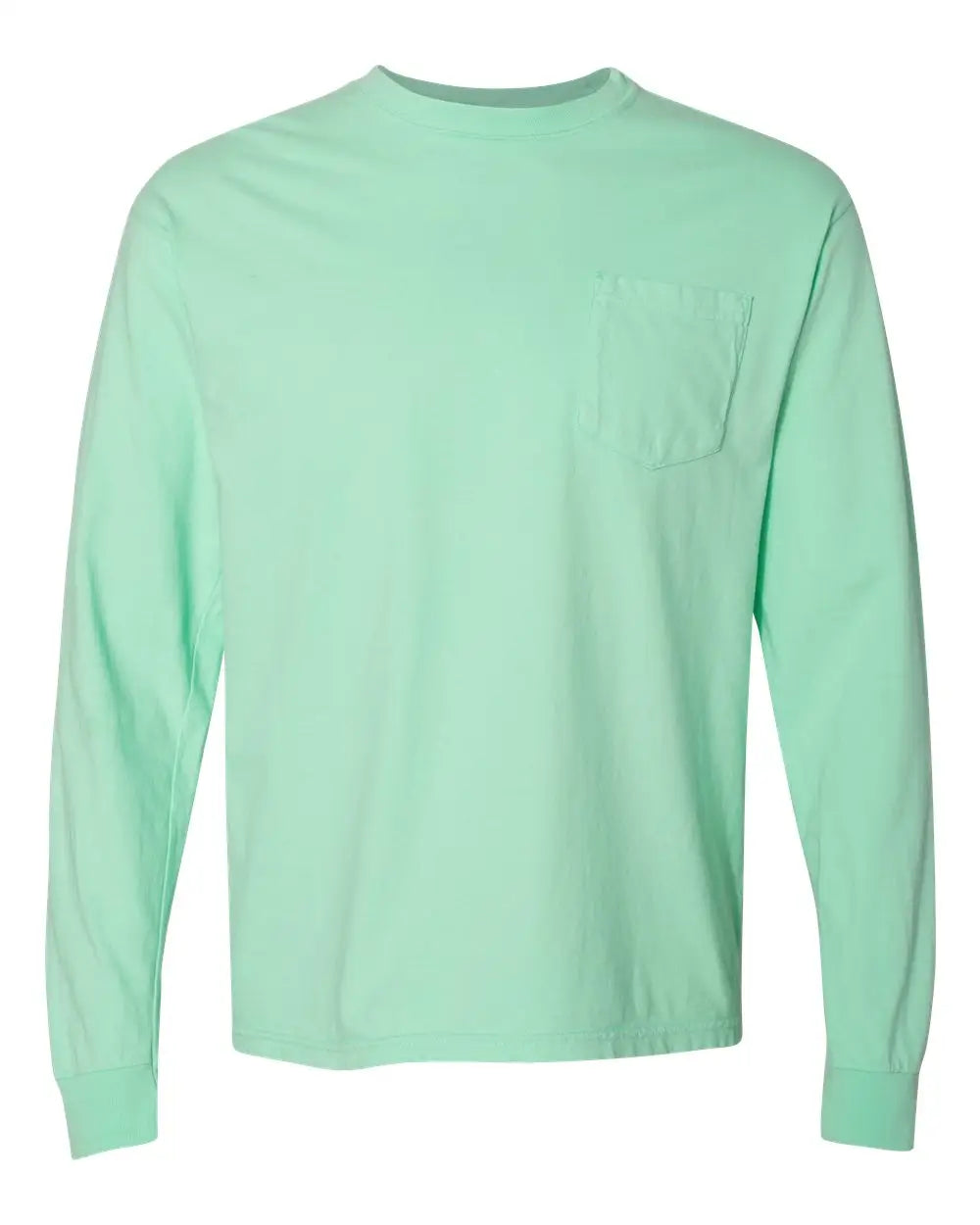 Comfort Colors 4410 Garment-dyed Heavyweight Long Sleeve Pocket T-shirt - Island Reef - Green / s