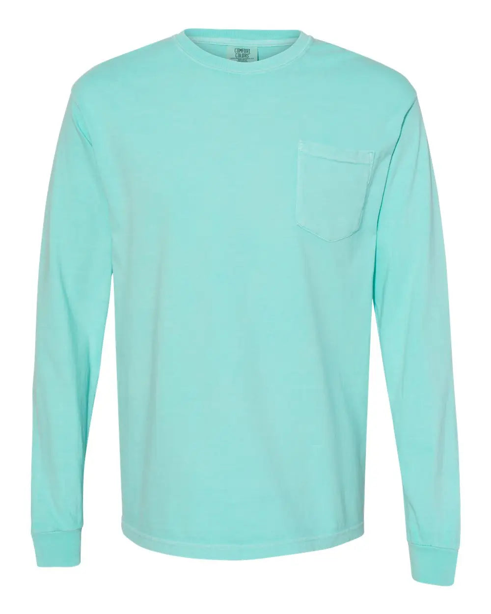 Comfort Colors 4410 Garment-dyed Heavyweight Long Sleeve Pocket T-shirt - Chalky Mint - Green / s