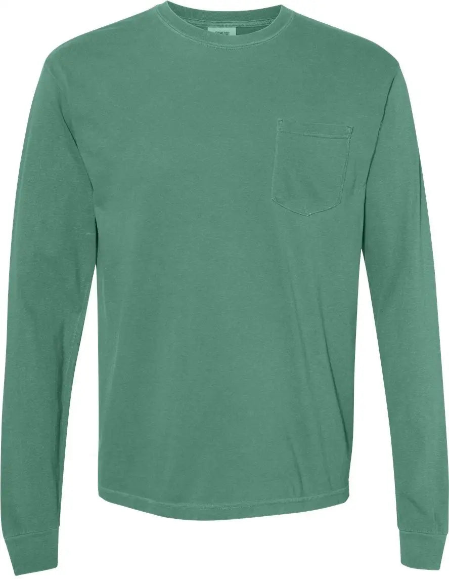 Comfort Colors 4410 Garment-dyed Heavyweight Long Sleeve Pocket T-shirt - Light Green - s