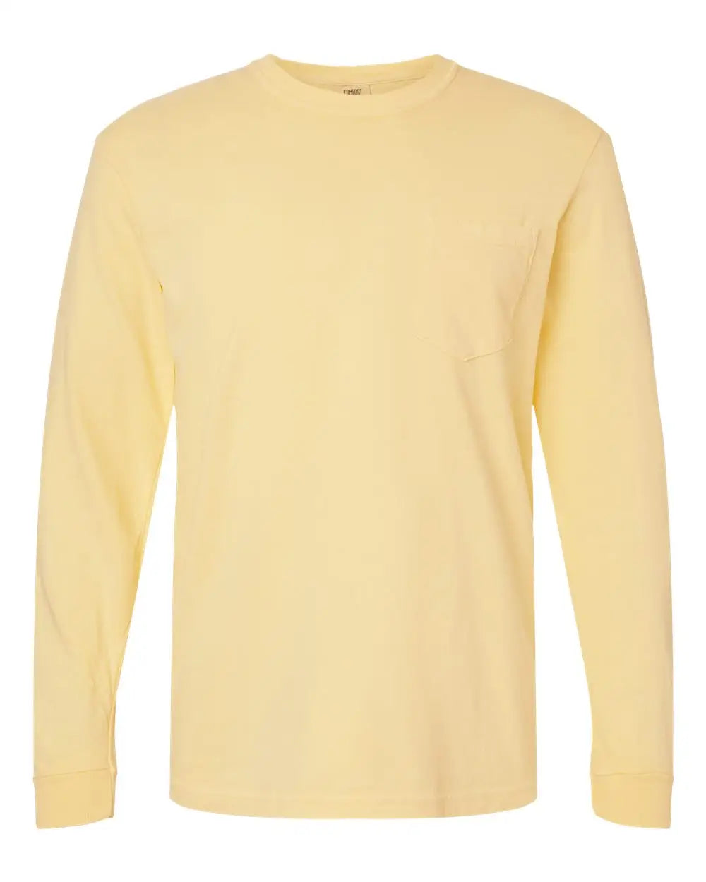 Comfort Colors 4410 Garment-dyed Heavyweight Long Sleeve Pocket T-shirt - Butter - Yellow / s
