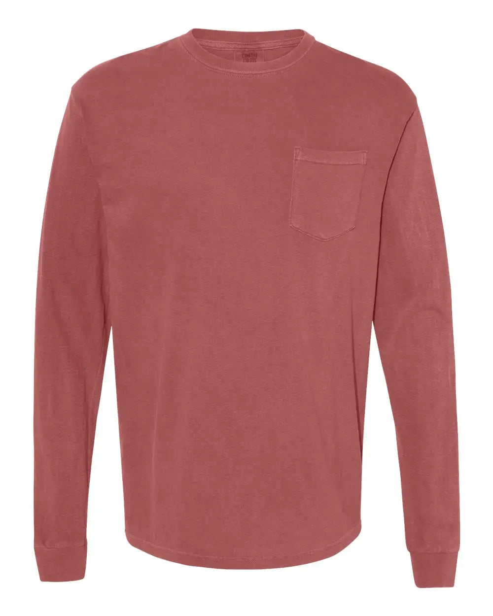 Comfort Colors 4410 Garment-dyed Heavyweight Long Sleeve Pocket T-shirt - Brick - Brown / s