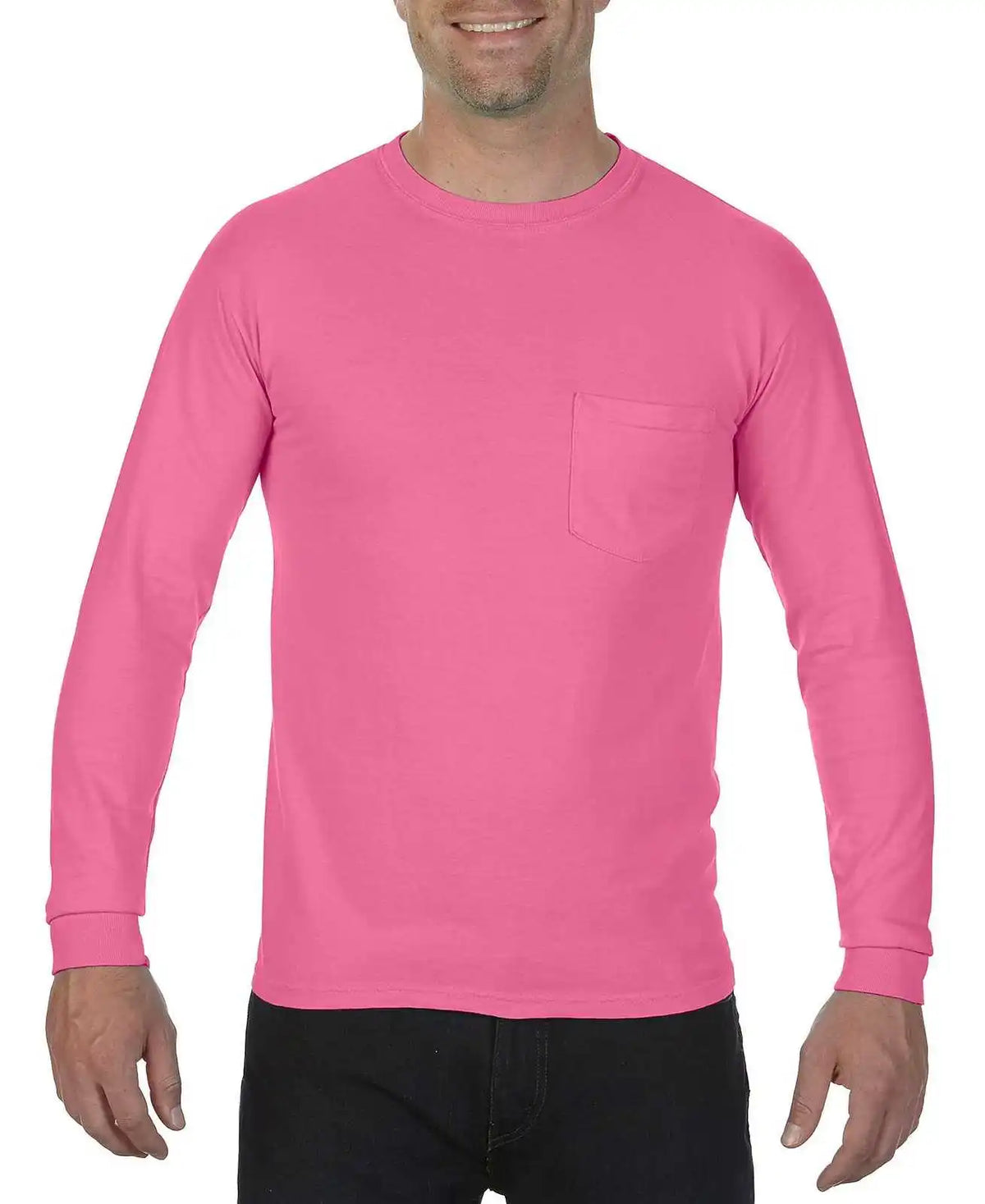 Comfort Colors 4410 Heavyweight Garment Dyed Long Sleeve Pocket Tee Crunchberry