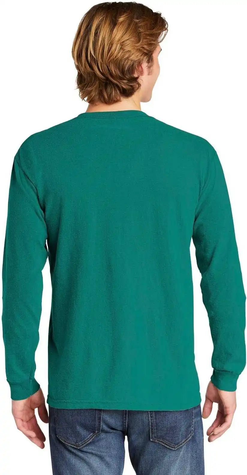 Comfort Colors 4410 Heavyweight Garment-dyed Long Sleeve Pocket Tee - Seafoam