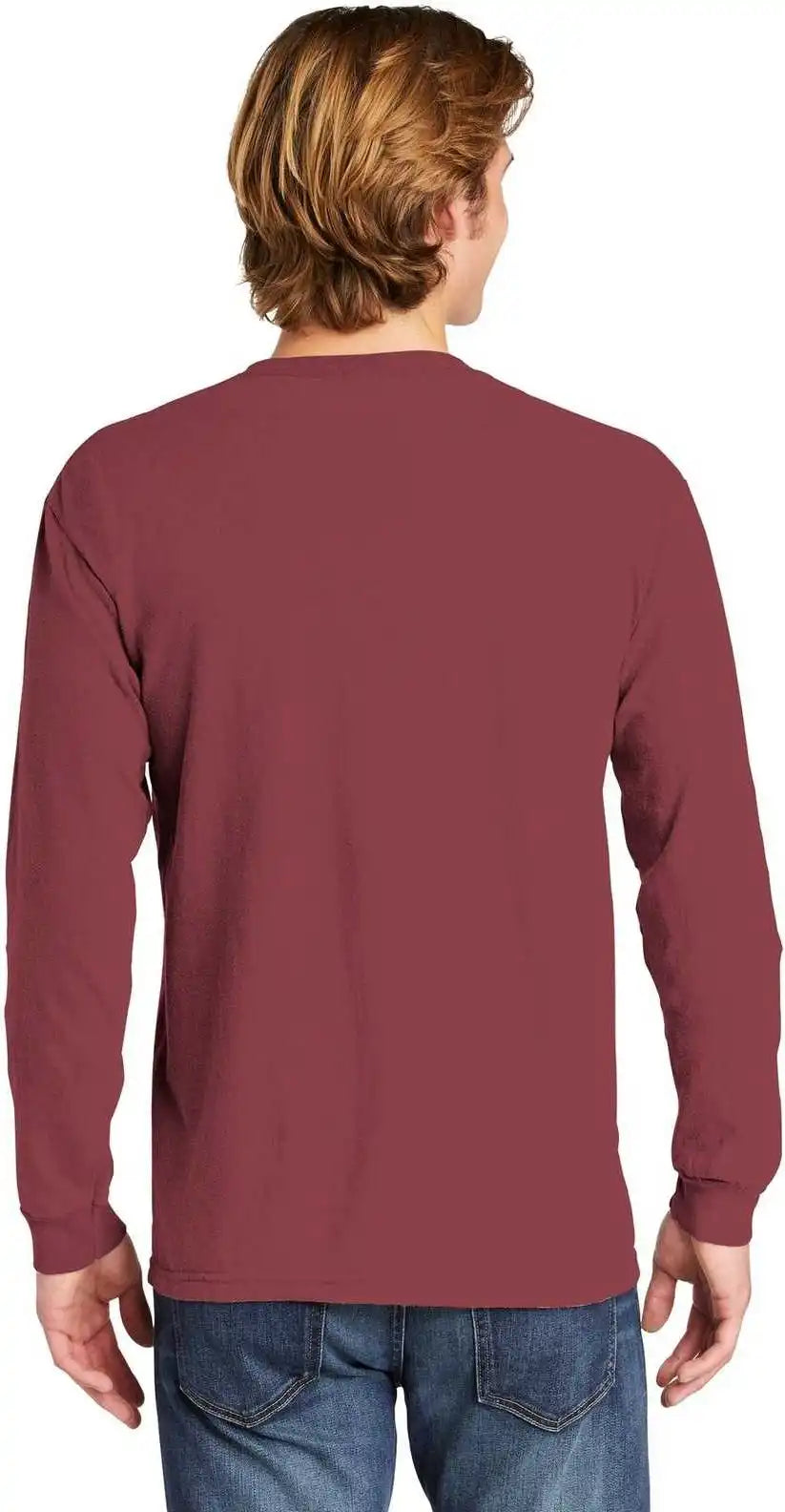 Comfort Colors 4410 Heavyweight Garment Dyed Long Sleeve Pocket Tee Brick