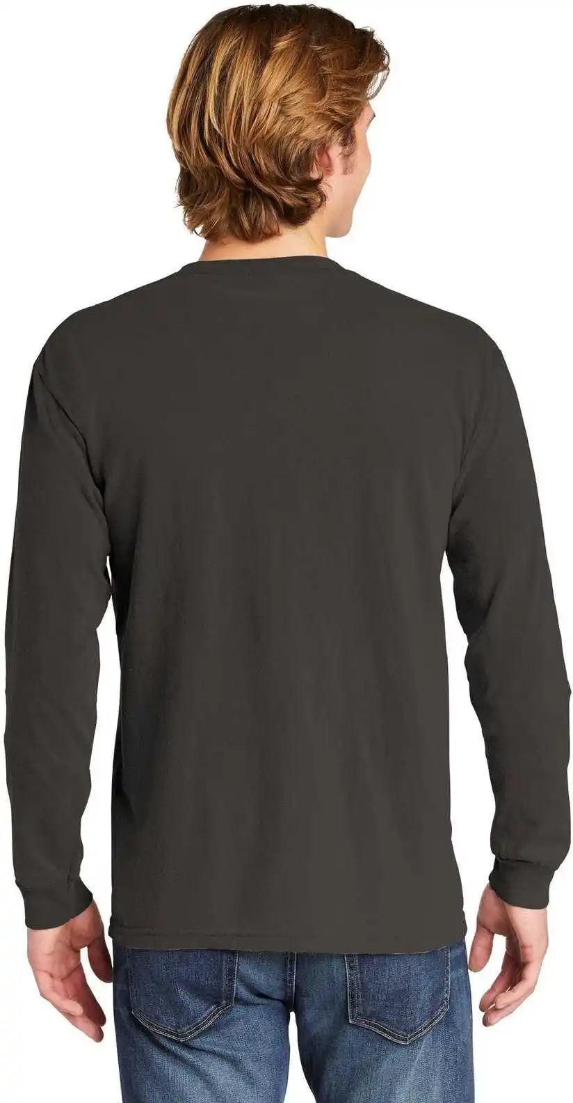 Comfort Colors 4410 Heavyweight Garment Dyed Long Sleeve Pocket Tee Pepper