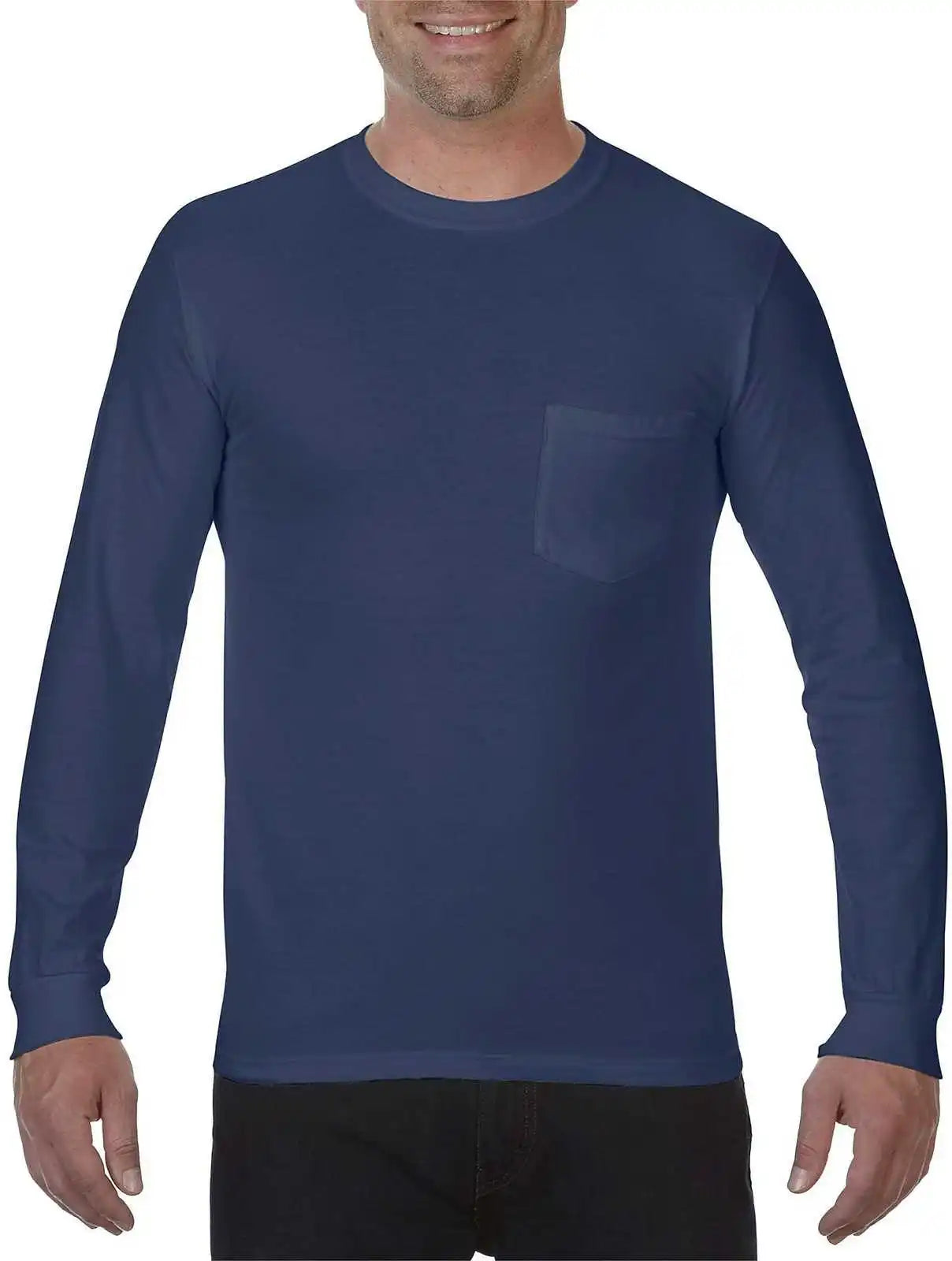 Comfort Colors 4410 Heavyweight Garment-dyed Long Sleeve Pocket Tee - Midnight