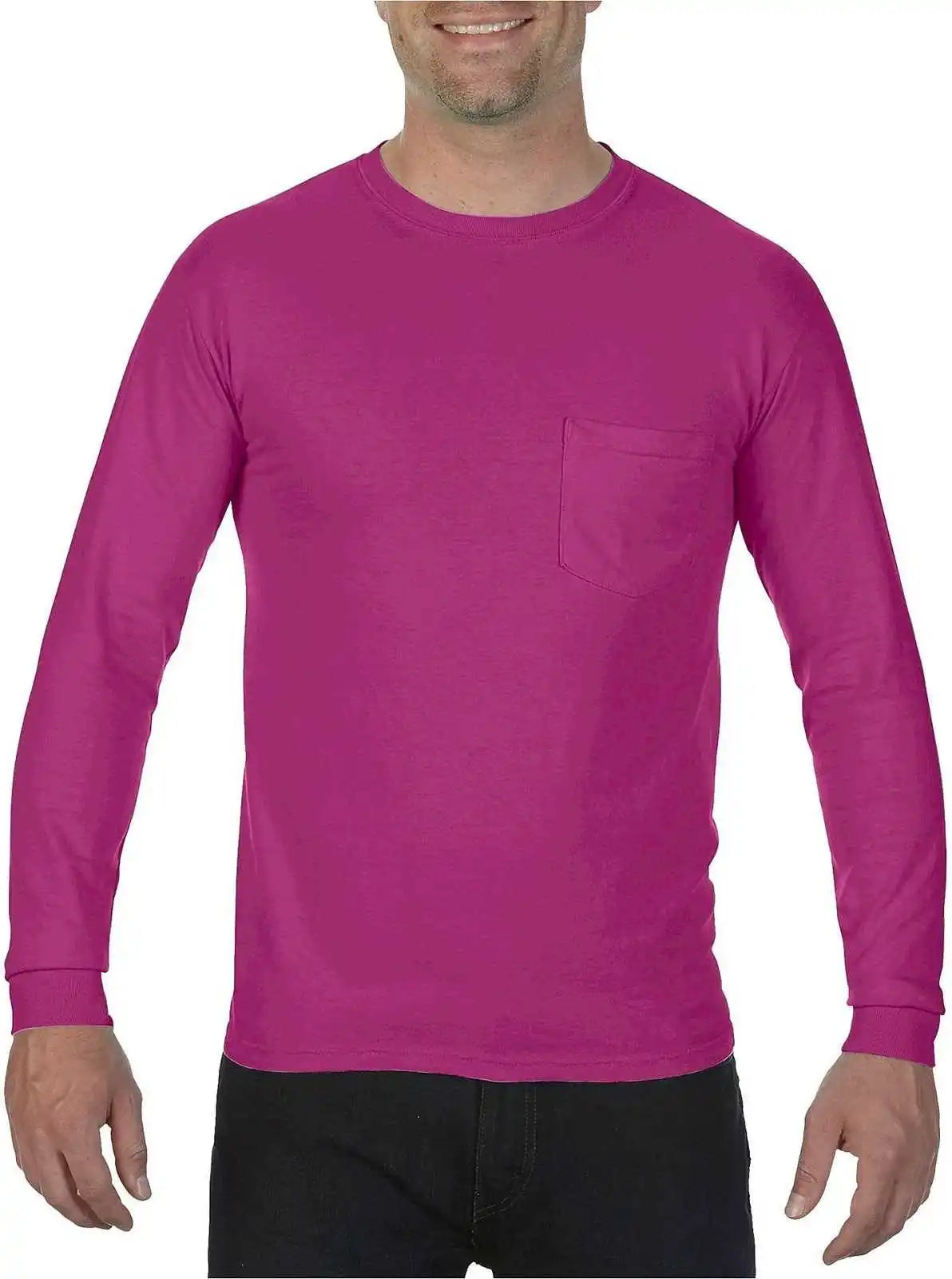 Comfort Colors 4410 Heavyweight Garment-dyed Long Sleeve Pocket Tee - Boysenberry
