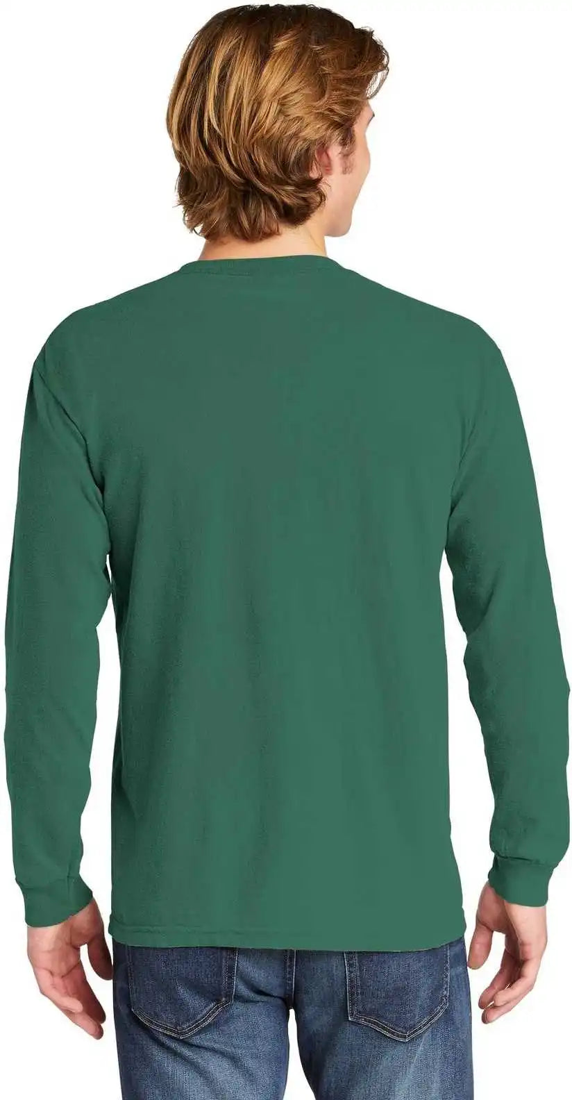 Comfort Colors 4410 Heavyweight Garment Dyed Long Sleeve Pocket Tee Light Green