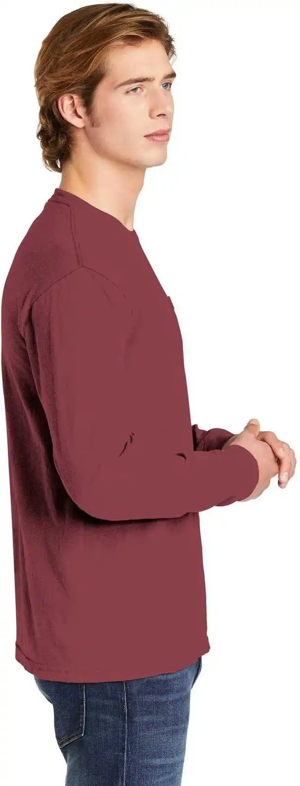 Comfort Colors 4410 Heavyweight Garment Dyed Long Sleeve Pocket Tee Brick