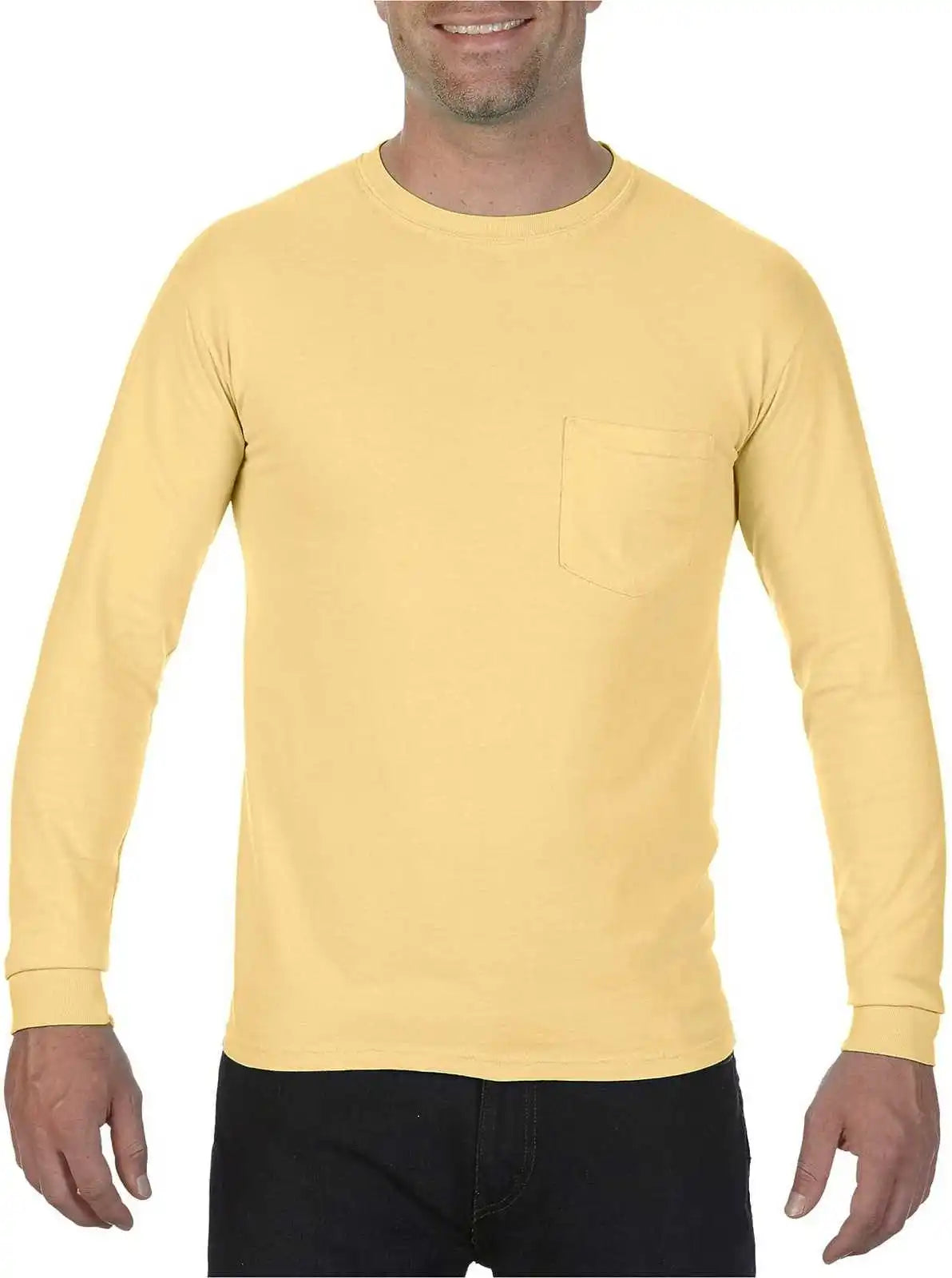 Comfort Colors 4410 Heavyweight Garment-dyed Long Sleeve Pocket Tee - Butter
