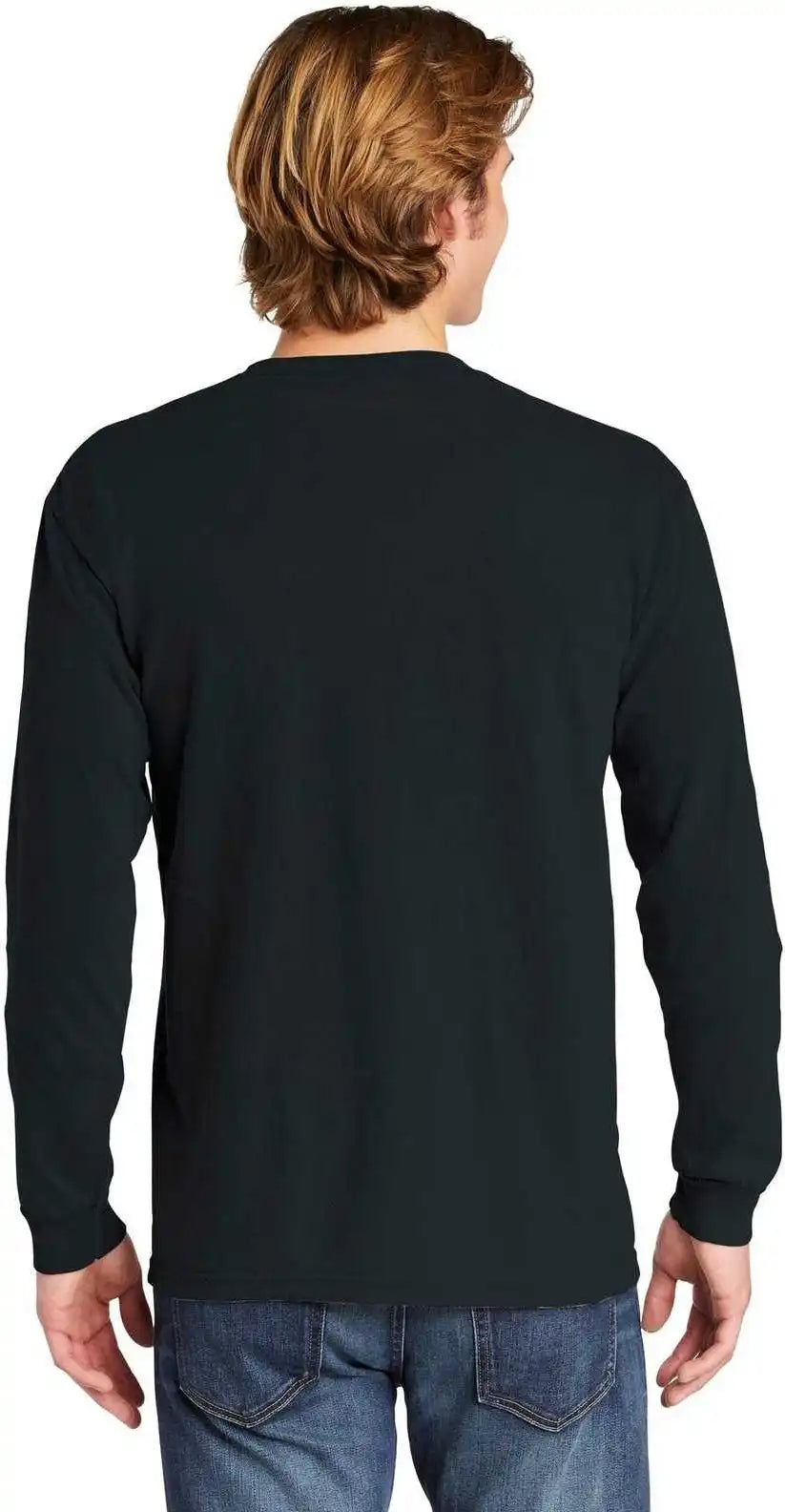 Comfort Colors 4410 Heavyweight Garment Dyed Long Sleeve Pocket Tee Black