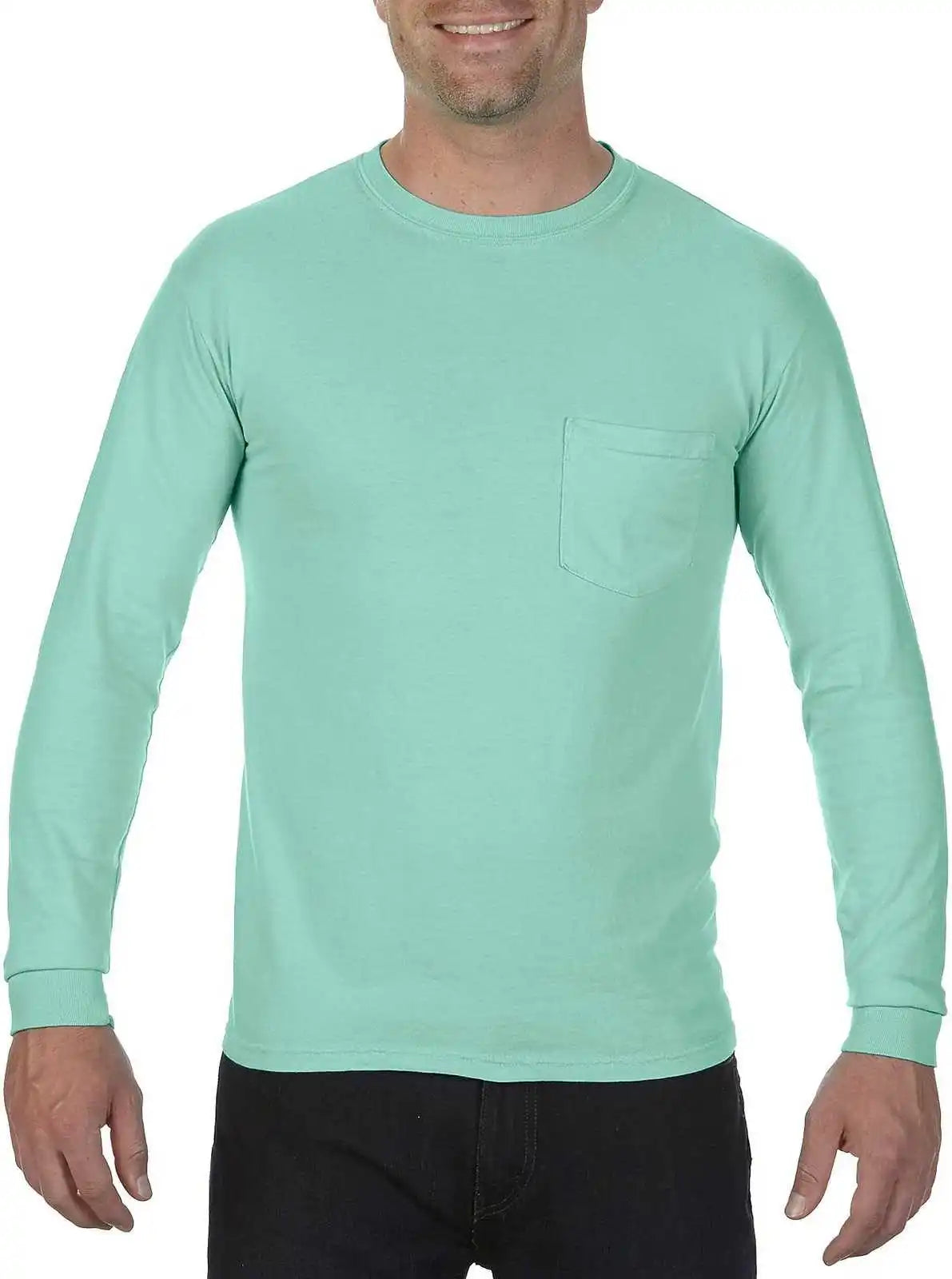 Comfort Colors 4410 Heavyweight Garment-dyed Long Sleeve Pocket Tee - Island Reef