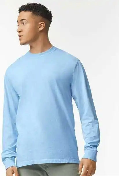 Comfort Colors 6014 Garment Dyed Heavyweight Long Sleeve t Shirt Hydrangea