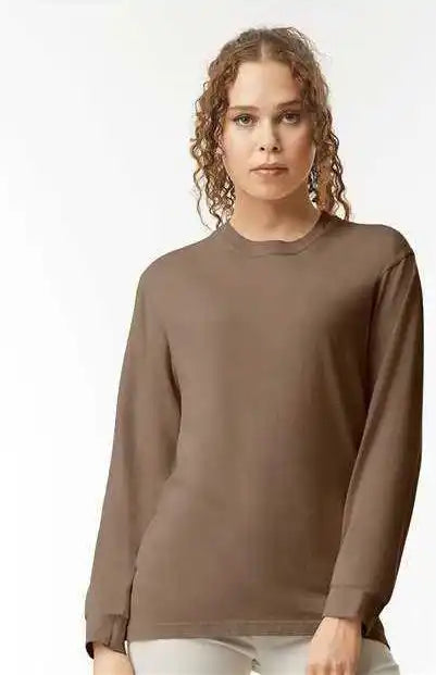 Comfort Colors 6014 Garment Dyed Heavyweight Long Sleeve t Shirt Espresso