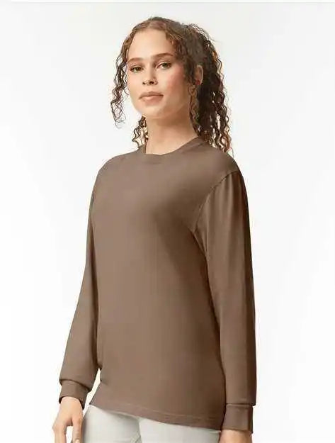 Comfort Colors 6014 Garment Dyed Heavyweight Long Sleeve t Shirt Espresso