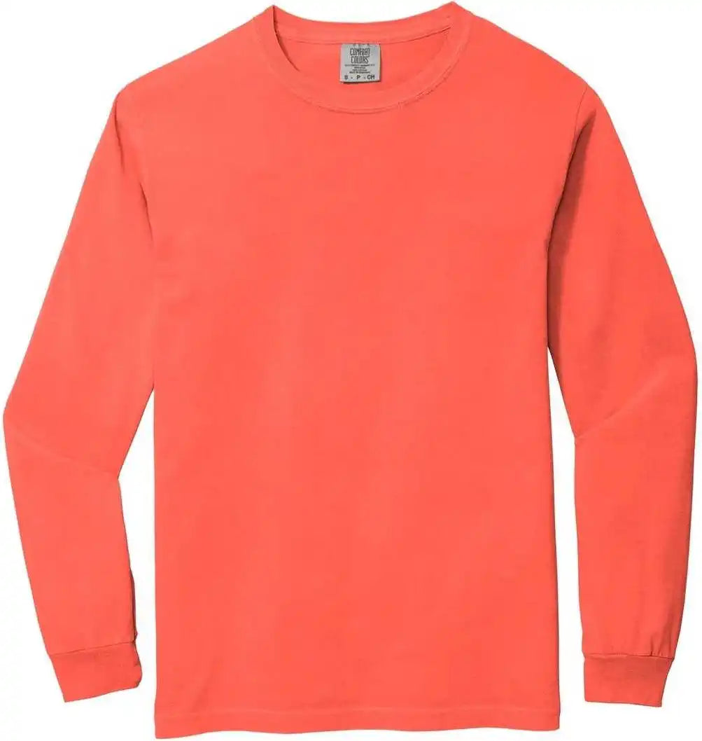 Comfort Colors 6014 Heavyweight Ring Spun Long Sleeve Tee Bright Salmon