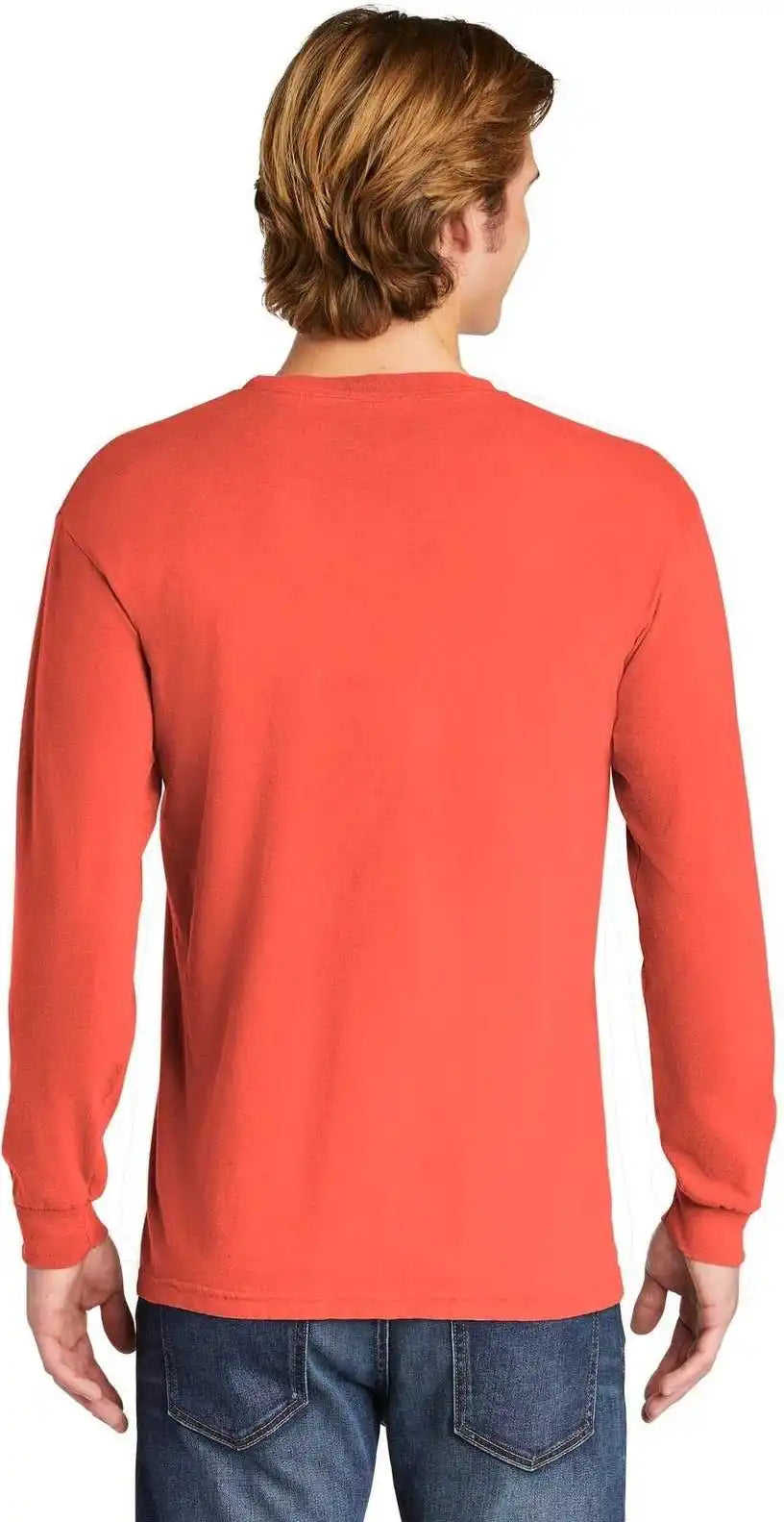 Comfort Colors 6014 Heavyweight Ring Spun Long Sleeve Tee Bright Salmon