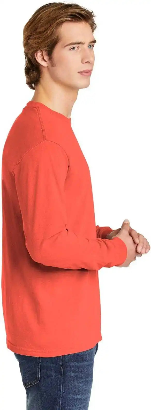 Comfort Colors 6014 Heavyweight Ring Spun Long Sleeve Tee Bright Salmon