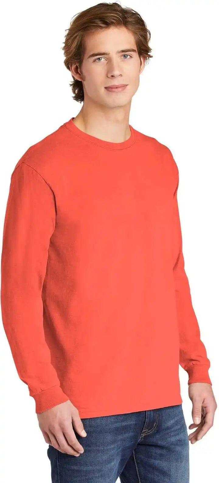 Comfort Colors 6014 Heavyweight Ring Spun Long Sleeve Tee Bright Salmon