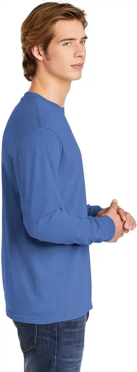 Comfort Colors 6014 Heavyweight Ring Spun Long Sleeve Tee - Flo Blue