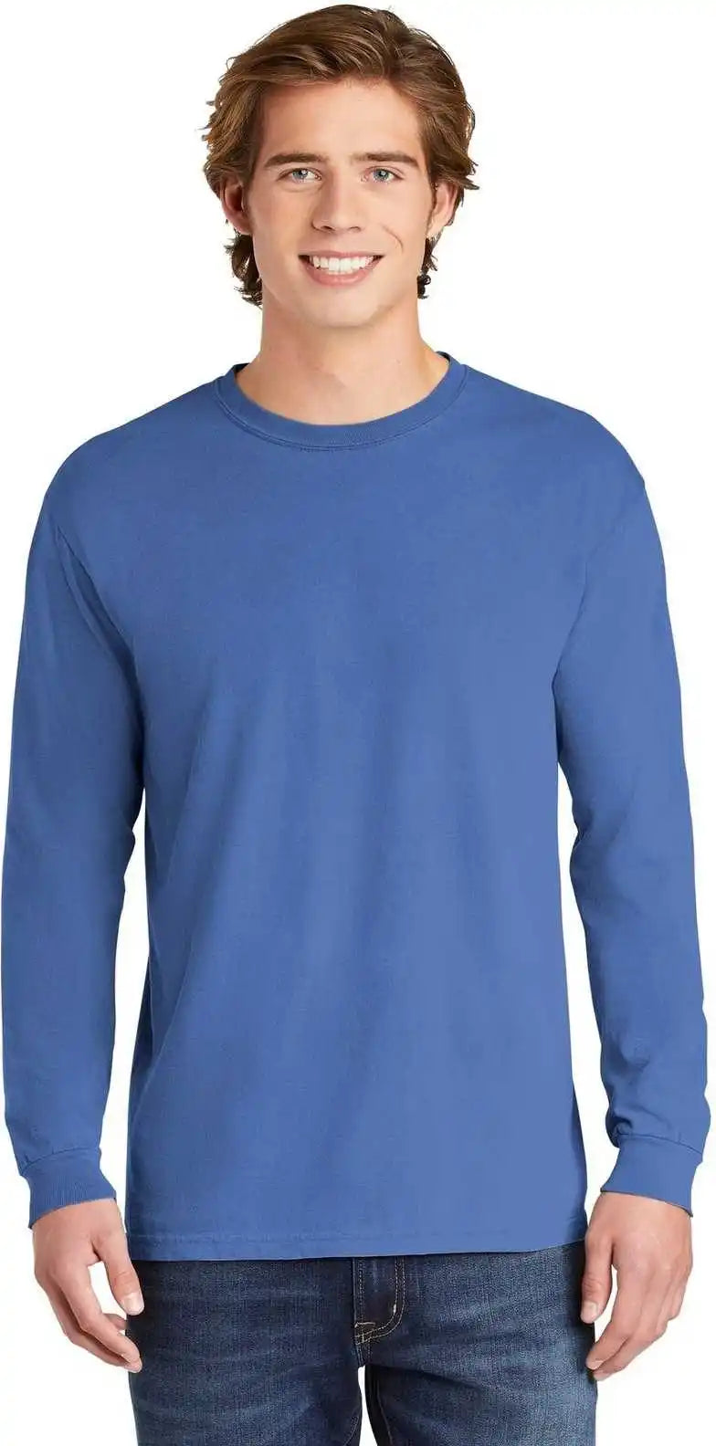 Comfort Colors 6014 Heavyweight Ring Spun Long Sleeve Tee Flo Blue