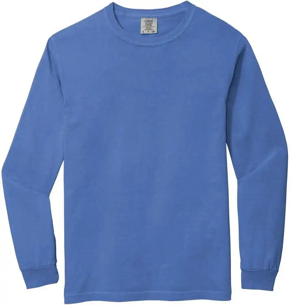 Comfort Colors 6014 Heavyweight Ring Spun Long Sleeve Tee - Flo Blue