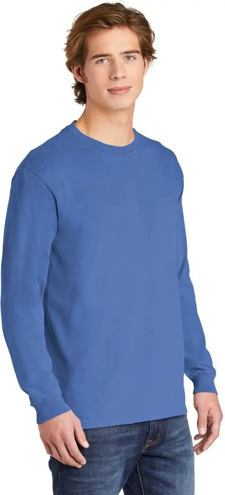 Comfort Colors 6014 Heavyweight Ring Spun Long Sleeve Tee - Flo Blue