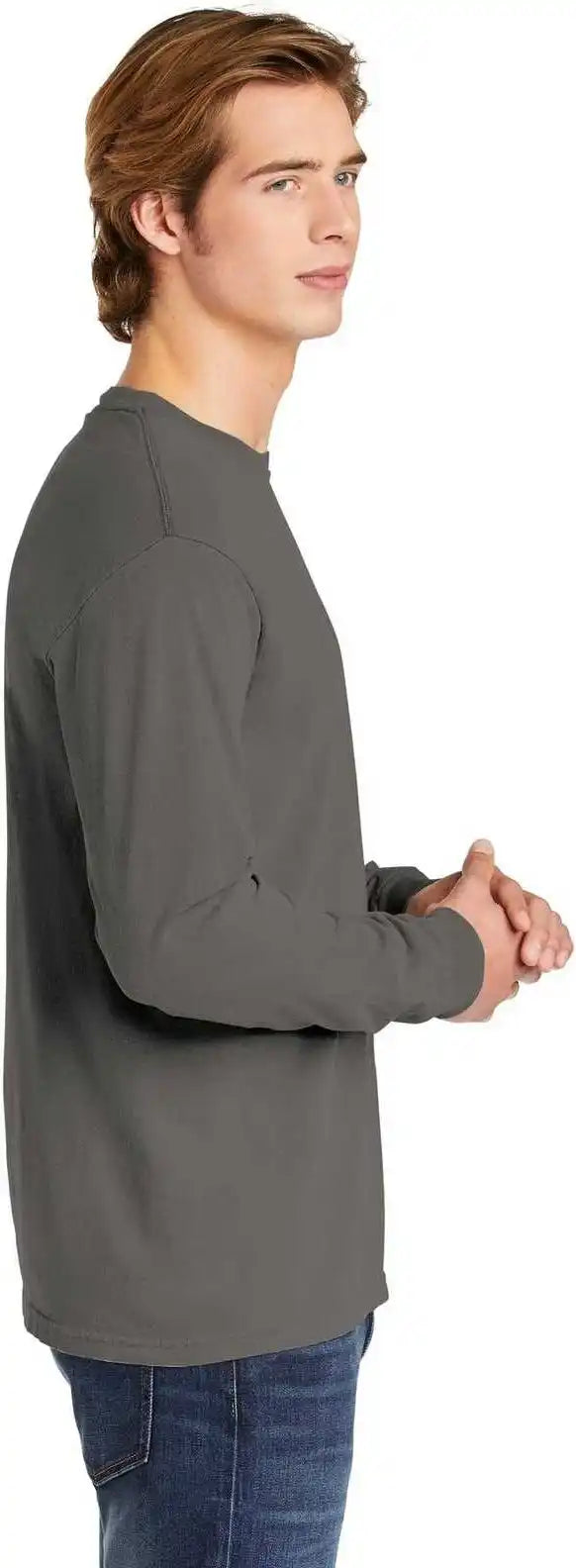 Comfort Colors 6014 Heavyweight Ring Spun Long Sleeve Tee Gray