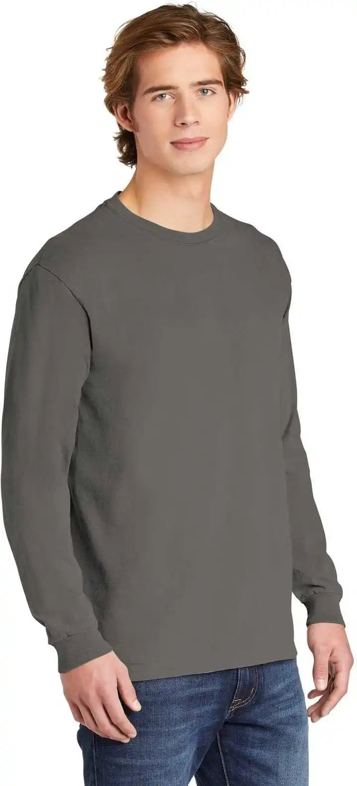 Comfort Colors 6014 Heavyweight Ring Spun Long Sleeve Tee Gray