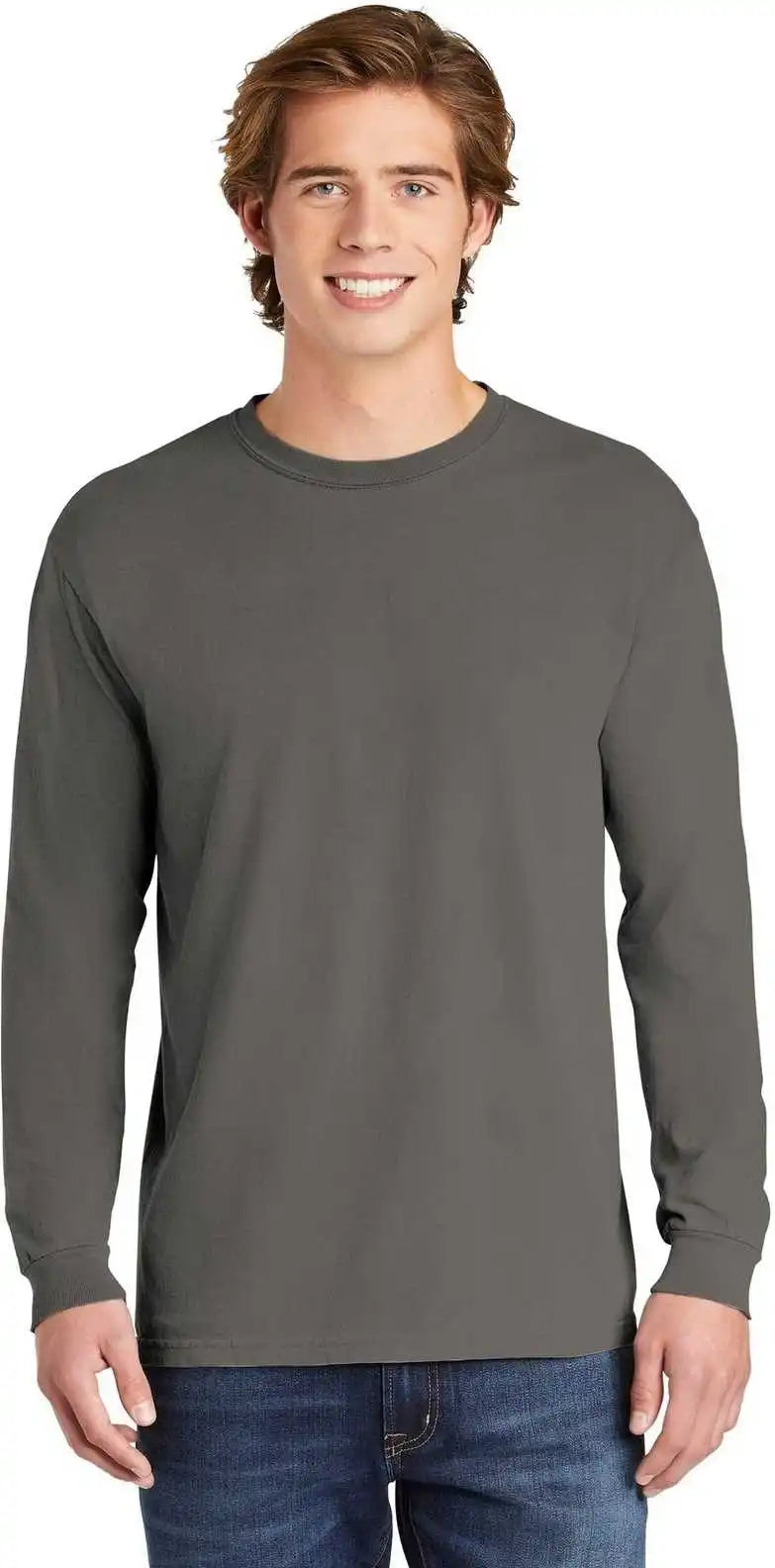 Comfort Colors 6014 Heavyweight Ring Spun Long Sleeve Tee Gray