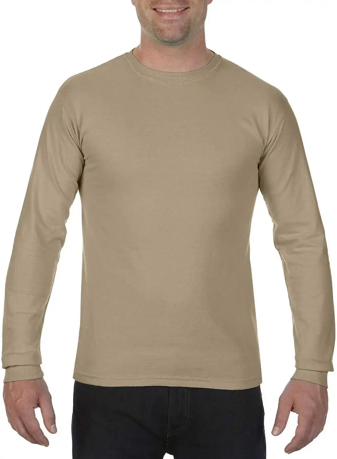 Comfort Colors 6014 Heavyweight Ring Spun Long Sleeve Tee - Khaki