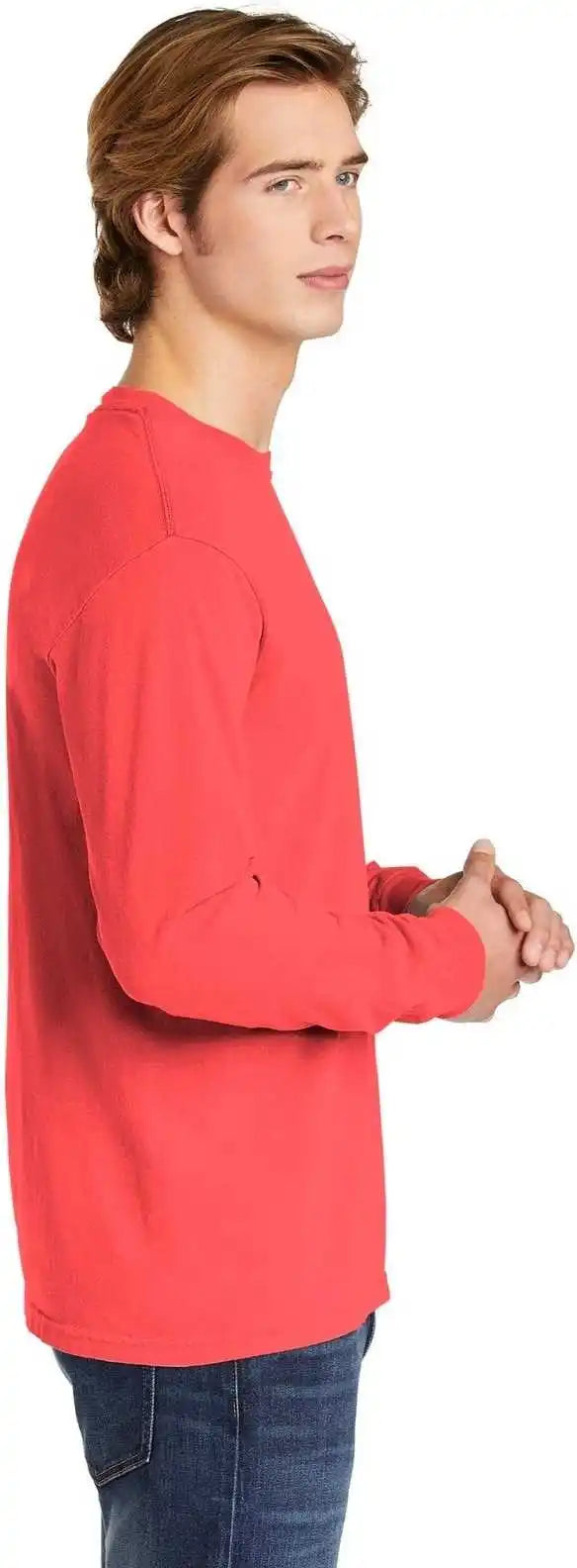 Comfort Colors 6014 Heavyweight Ring Spun Long Sleeve Tee - Neon Red Orange