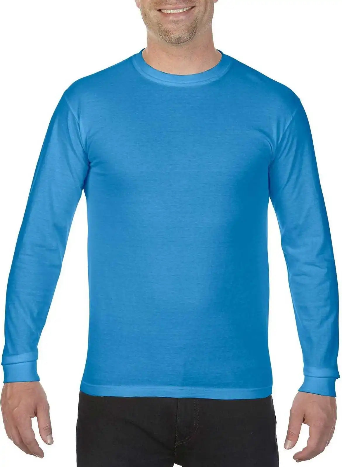 Comfort Colors 6014 Heavyweight Ring Spun Long Sleeve Tee Royal Caribe