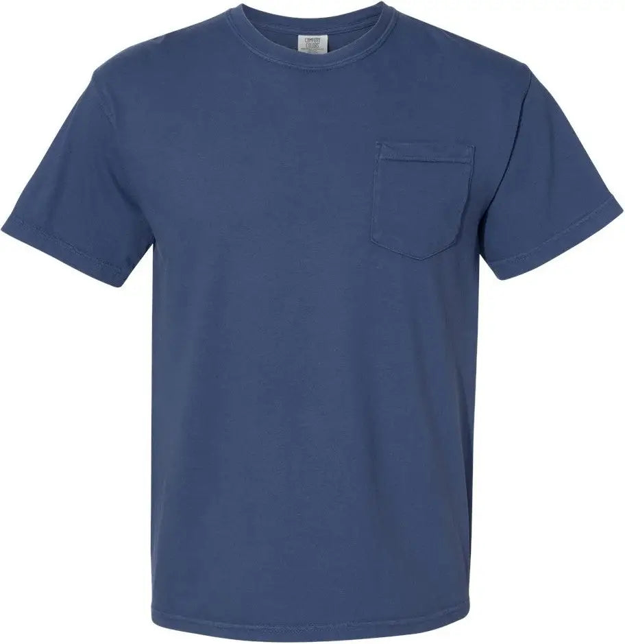 Comfort Colors 6030 Garment-dyed Heavyweight Pocket T-shirt - China Blue - Navy / s