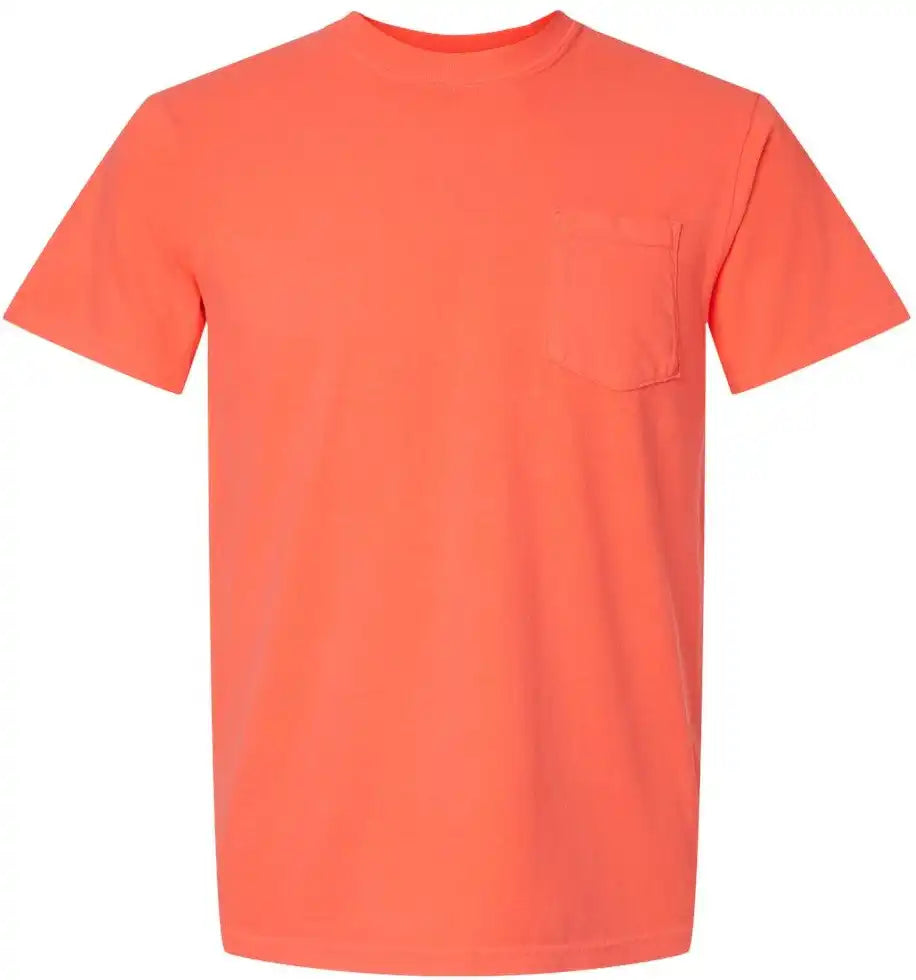 Comfort Colors 6030 Garment-dyed Heavyweight Pocket T-shirt - Neon Red Orange - s