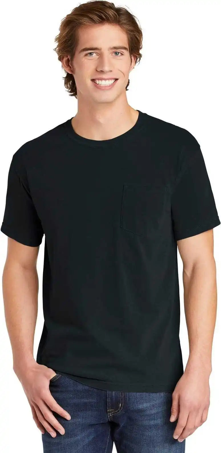 Comfort Colors 6030 Heavyweight Ring Spun Pocket Tee Black