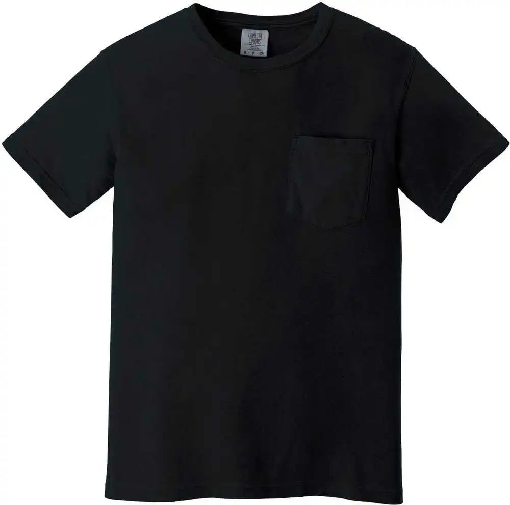 Comfort Colors 6030 Heavyweight Ring Spun Pocket Tee Black