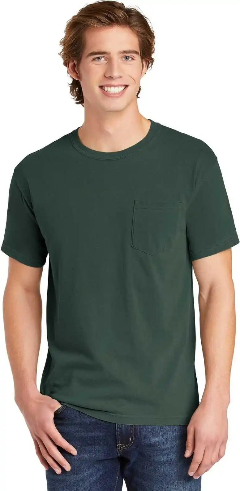 Comfort Colors 6030 Heavyweight Ring Spun Pocket Tee Blue Spruce