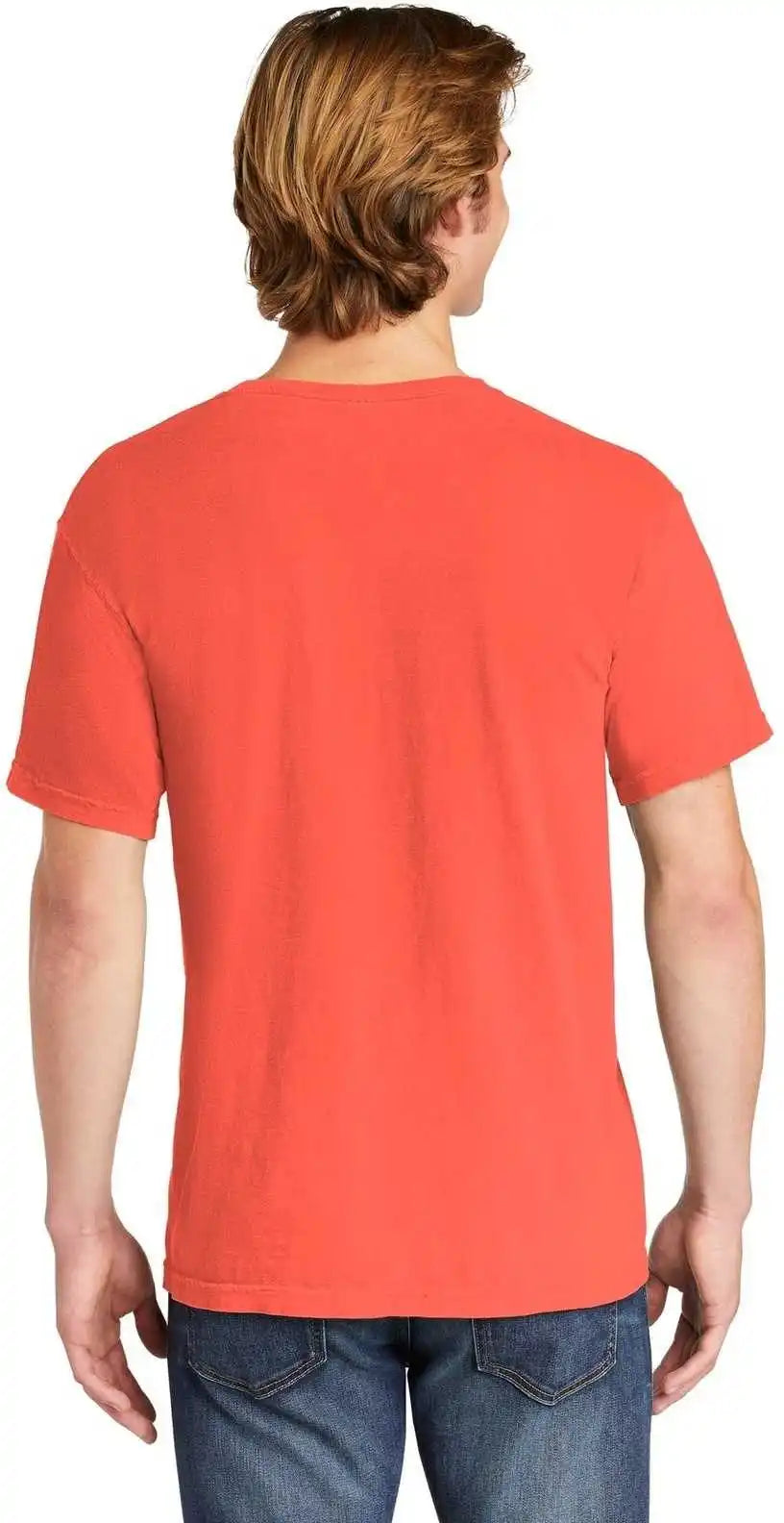 Comfort Colors 6030 Heavyweight Ring Spun Pocket Tee Bright Salmon