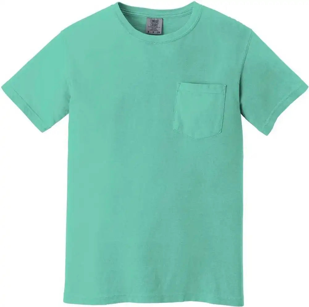 Comfort Colors 6030 Heavyweight Ring Spun Pocket Tee Chalky Mint