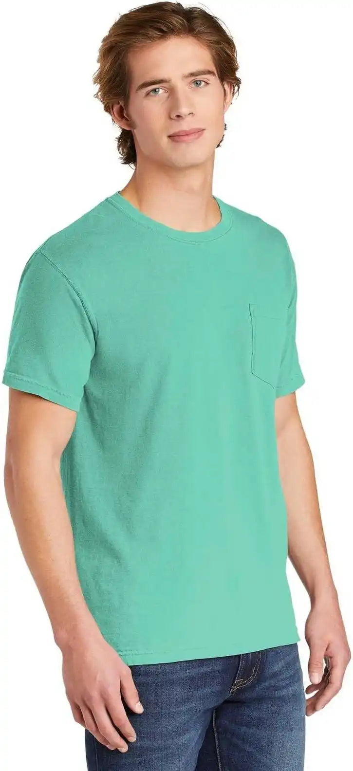Comfort Colors 6030 Heavyweight Ring Spun Pocket Tee Chalky Mint