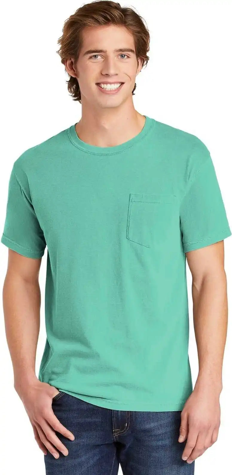 Comfort Colors 6030 Heavyweight Ring Spun Pocket Tee Chalky Mint