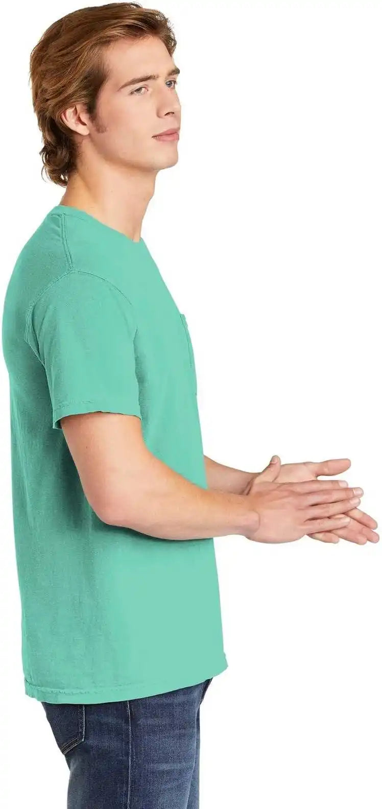 Comfort Colors 6030 Heavyweight Ring Spun Pocket Tee Chalky Mint