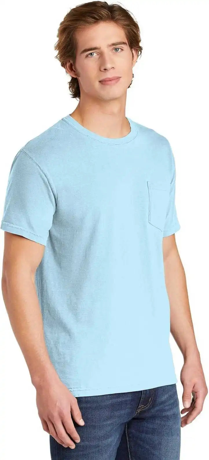 Comfort Colors 6030 Heavyweight Ring Spun Pocket Tee Chambray